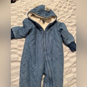 GAP Blue Quilted Baby Snowsuit